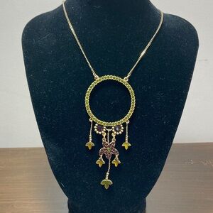 Pilgrim Gold Necklace with Green Accents